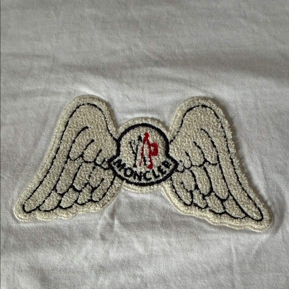 Moncler White Tee with Winged Design - Picture 6 of 6